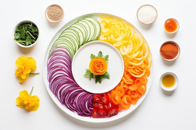 farfurie cu mâncare colorată